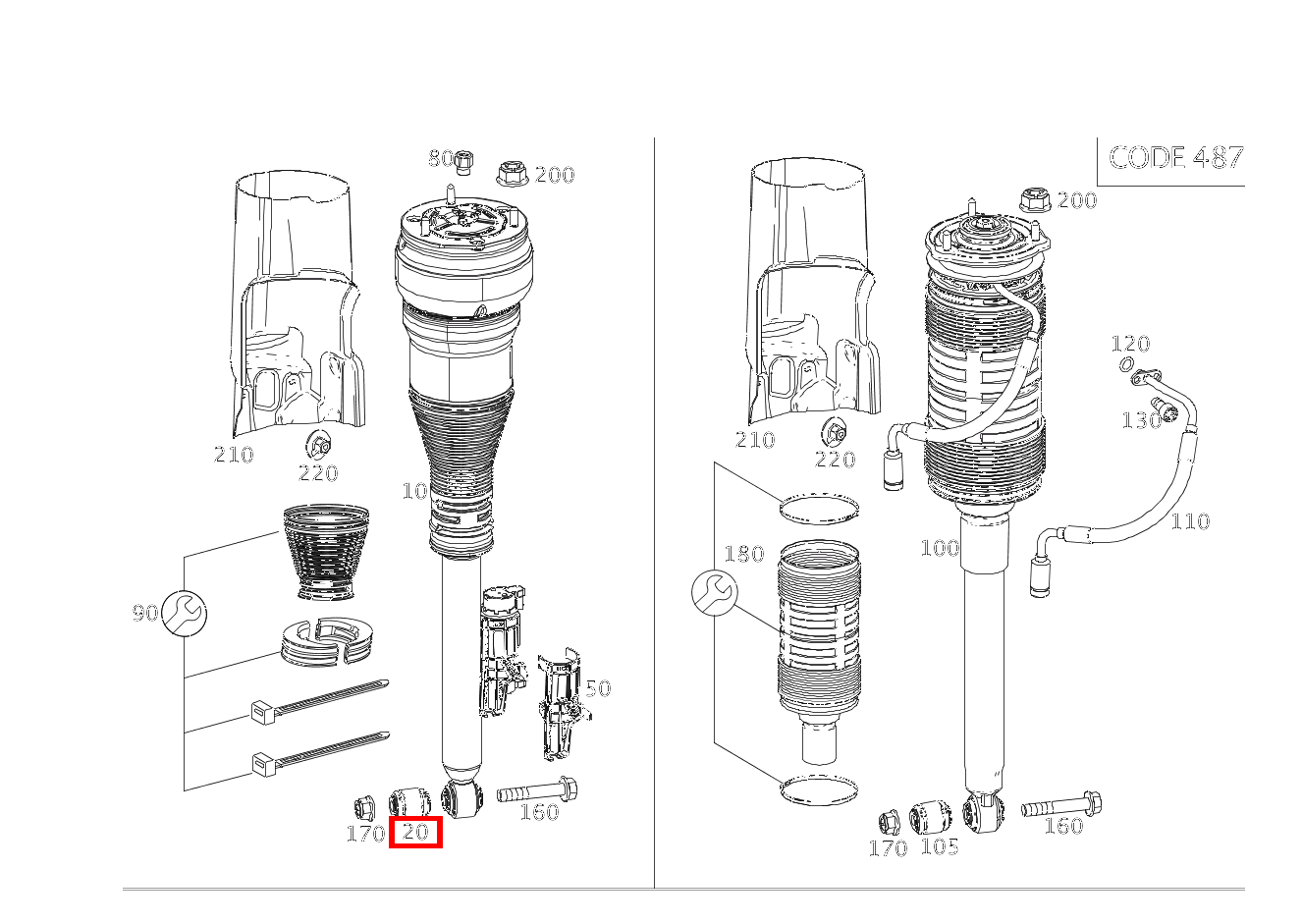 TRAGGELENK LINKS UND RECHTS Mercedes-Maybach S 560 4MATIC 222