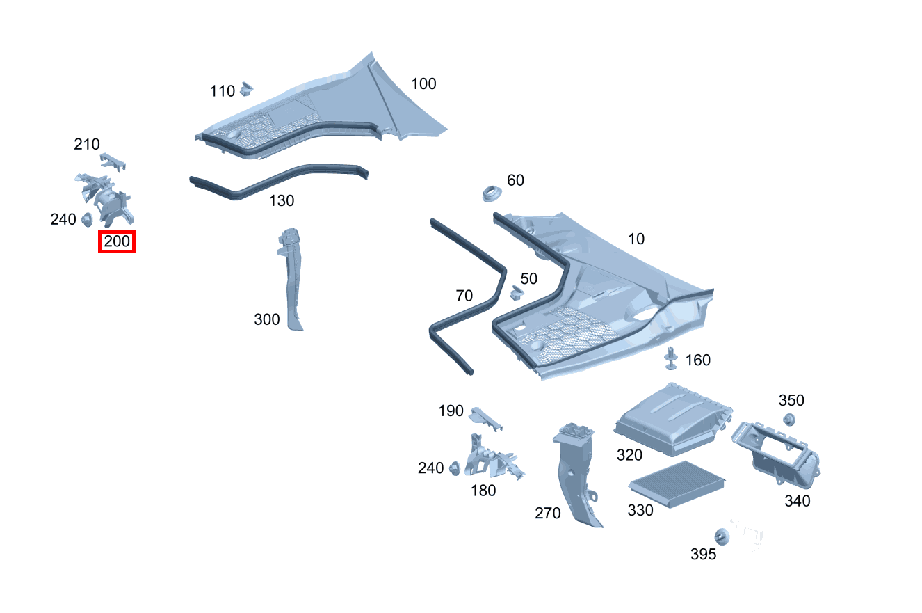 ABDICHTUNG LUFTKANAL Unten rechts C 180 Cabriolet 253