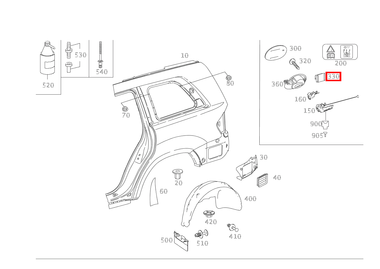 Klammer ENTRIEGELUNG GL 500 4MATIC Off-Roader 164
