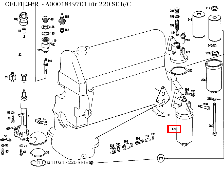 Ölfilter 220 SE b/C 111 Ölfilter 220 SE b/C 111