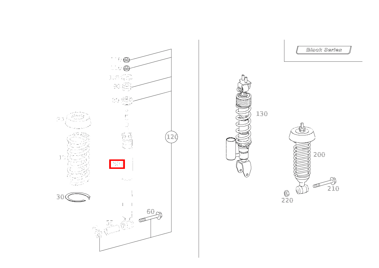 Stossdämpfer HINTEN CLK 500 Coupé BCA 209