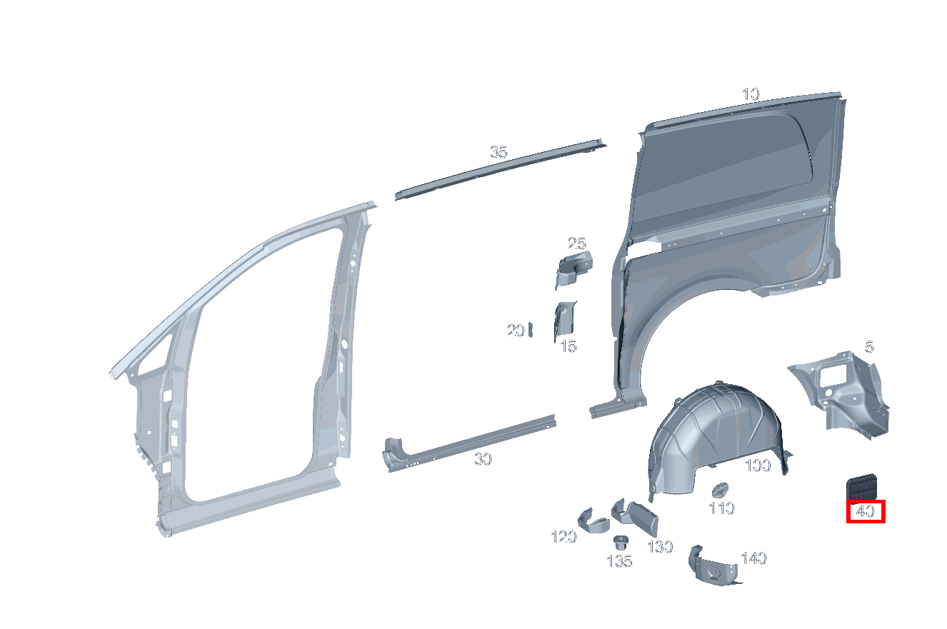 Klappe RECHTS Vito Kastenwagen 116 BlueTEC K 201