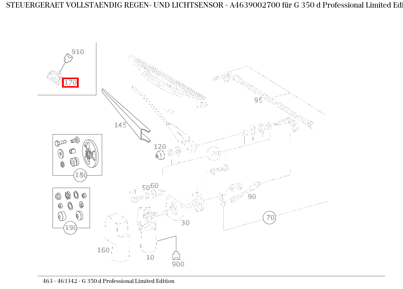 Steuergerät vollständig REGEN- UND LICHTSENSOR G 350 d Professional Limited Edition 463 Steuergerät vollständig REGEN- UND LICHTSENSOR G 350 d Professional Limited Edition 463