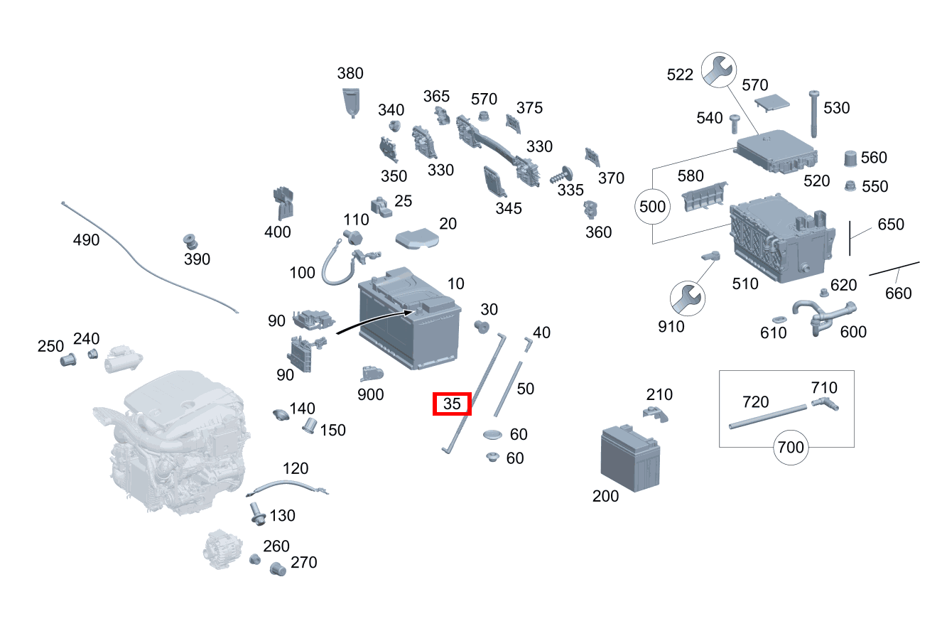 Entlüftungsschlauch Batterieentlüftung für C 205, CLK 209, E 238 