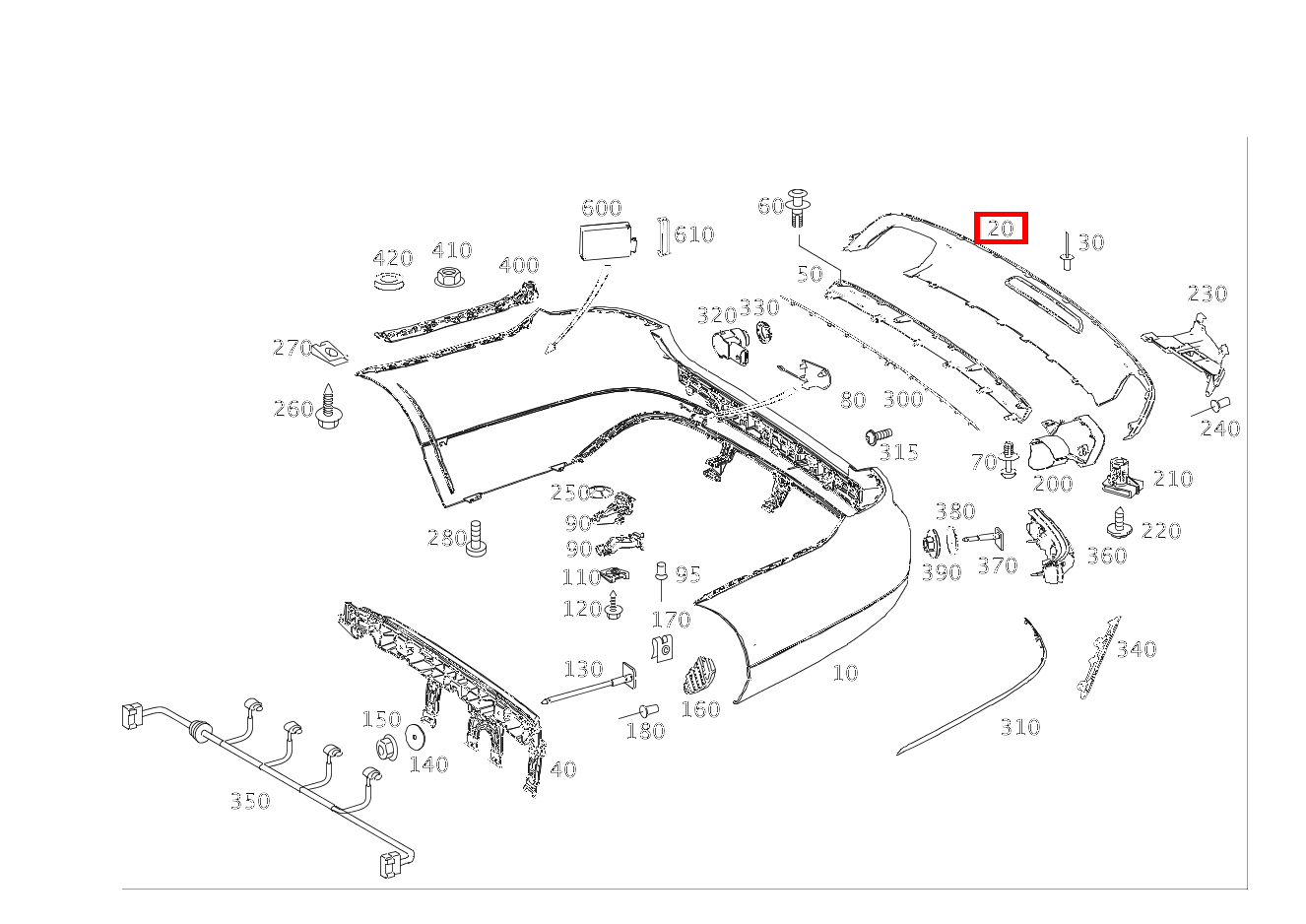 STOSSFAENGER, HINTEN Stoßfänger Unterteil CLS 250 d 4MATIC Coupé BCA 218 STOSSFAENGER, HINTEN Stoßfänger Unterteil CLS 250 d 4MATIC Coupé BCA 218
