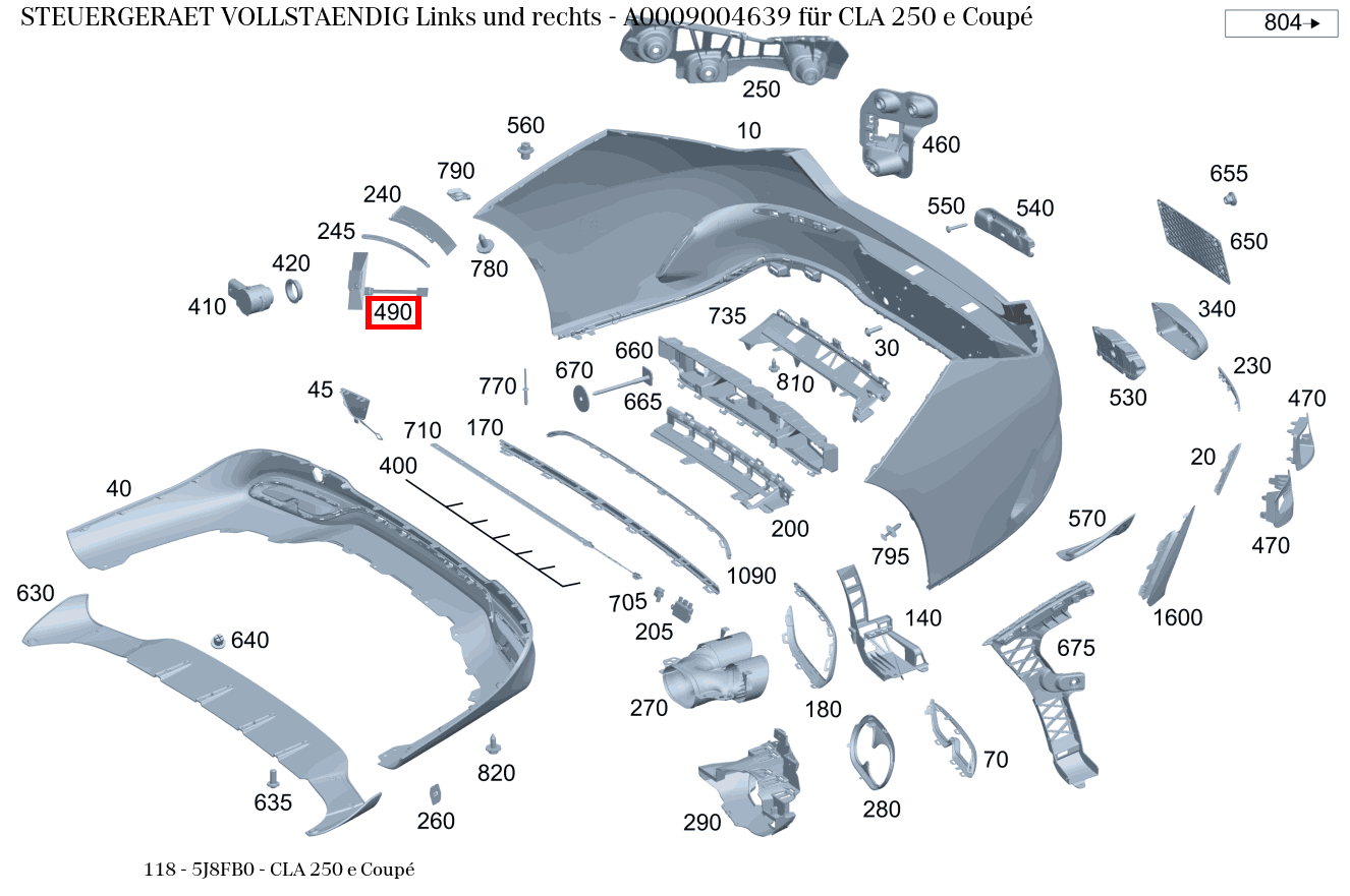 Steuergerät vollständig Links und rechts CLA 250 e Coupé 118