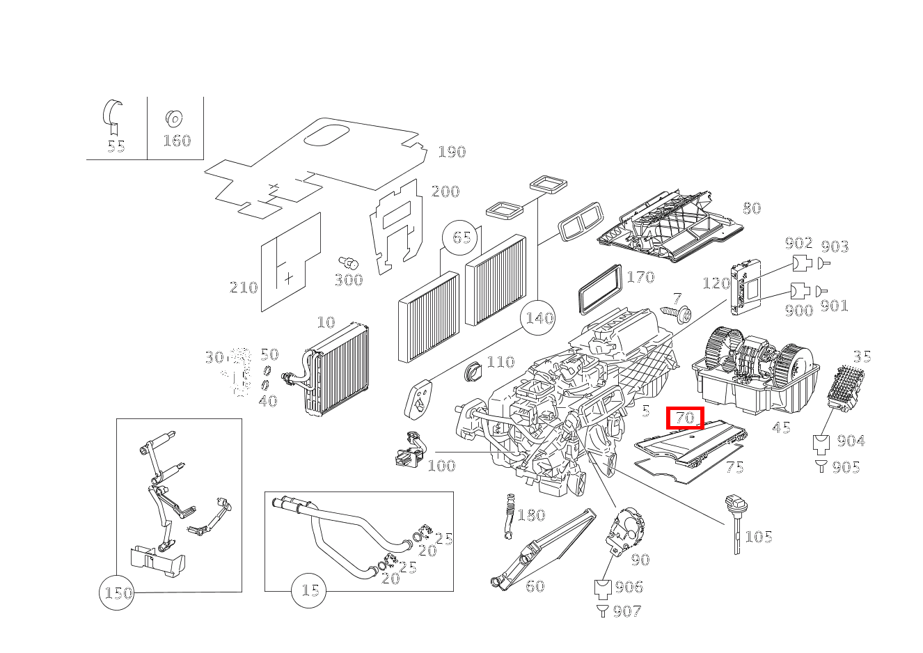 Teilesatz Gehäuse ABDECKUNG VON STAUBFILTER S 65 L AMG V12 221 Teilesatz Gehäuse ABDECKUNG VON STAUBFILTER S 65 L AMG V12 221