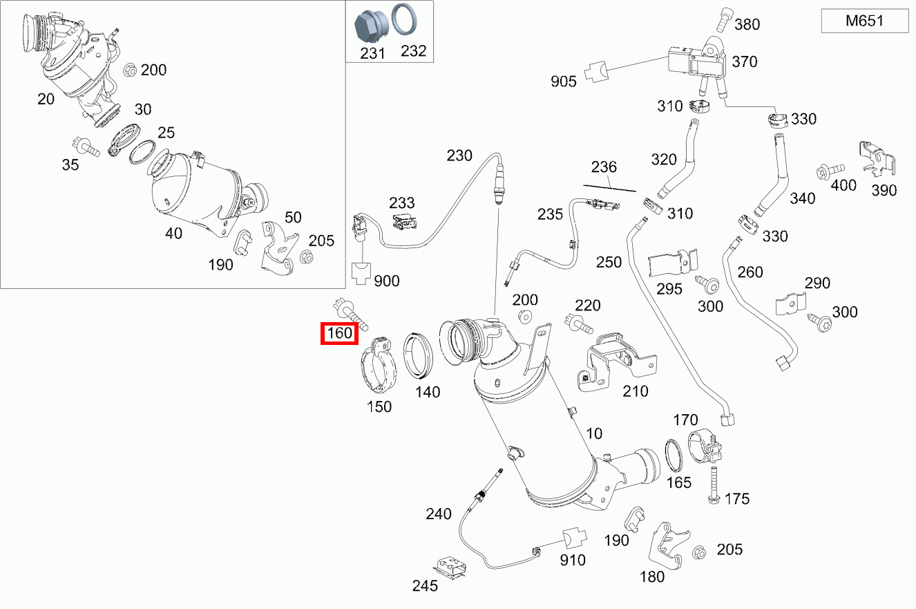 Sechsrundschraube ROHRSCHELLE AN ABGASTURBOLADER; M8X40 E 200 CDI Limousine 213 Sechsrundschraube ROHRSCHELLE AN ABGASTURBOLADER; M8X40 E 200 CDI Limousine 213