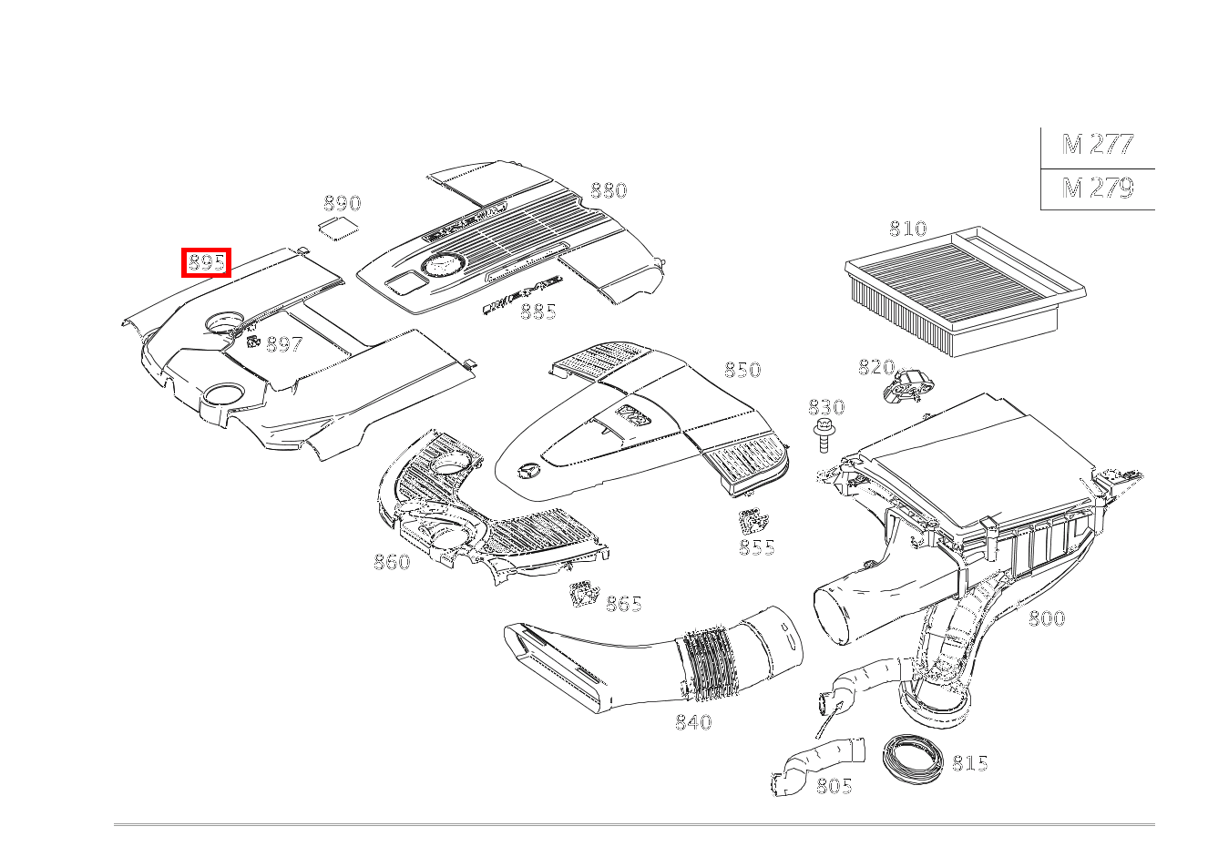Motorabdeckung Mitte S 65 AMG Limousine lang BCA 222 Motorabdeckung Mitte S 65 AMG Limousine lang BCA 222