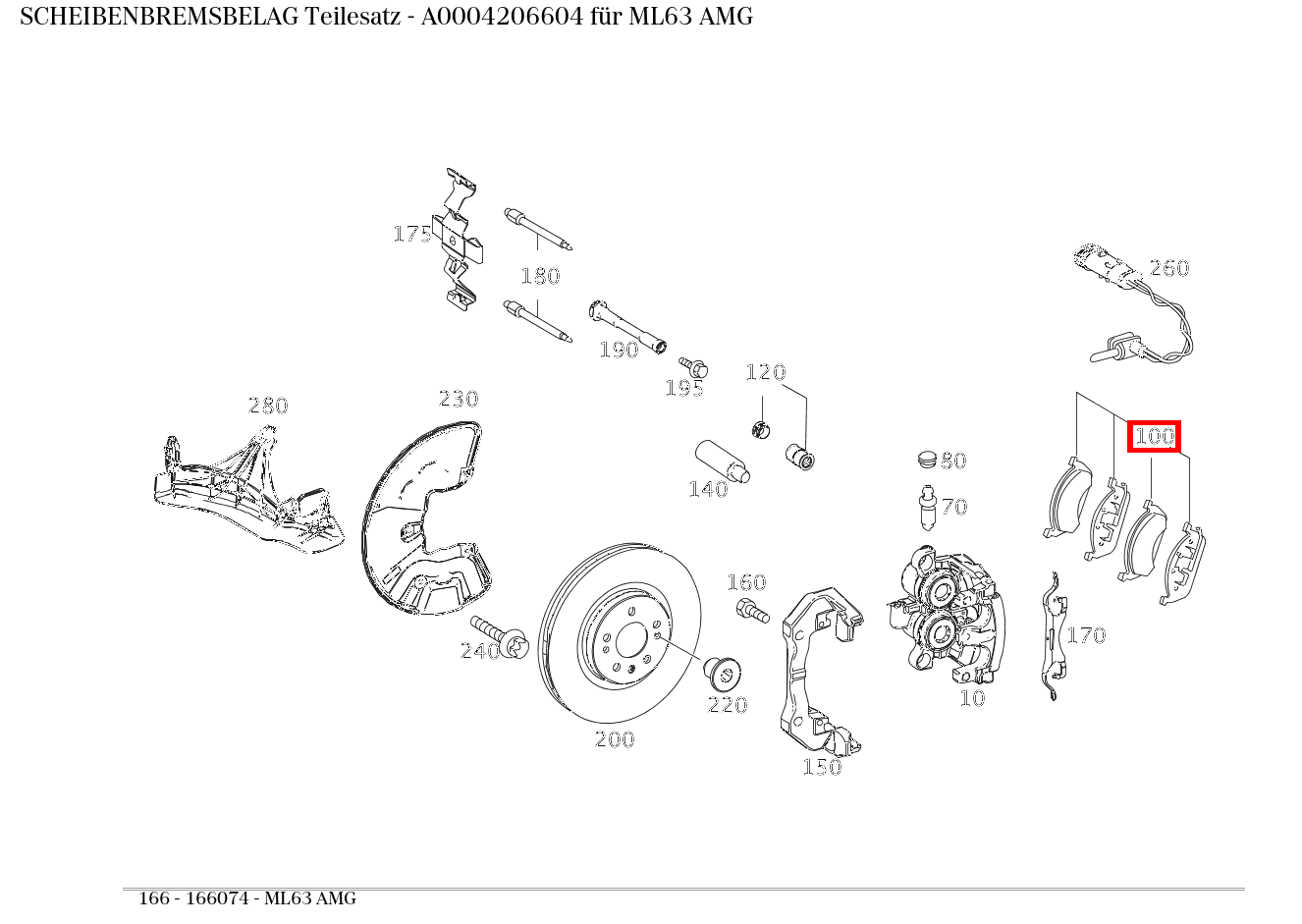 Scheibenbremsbelag Teilesatz M 166, GLE 292 kaufen