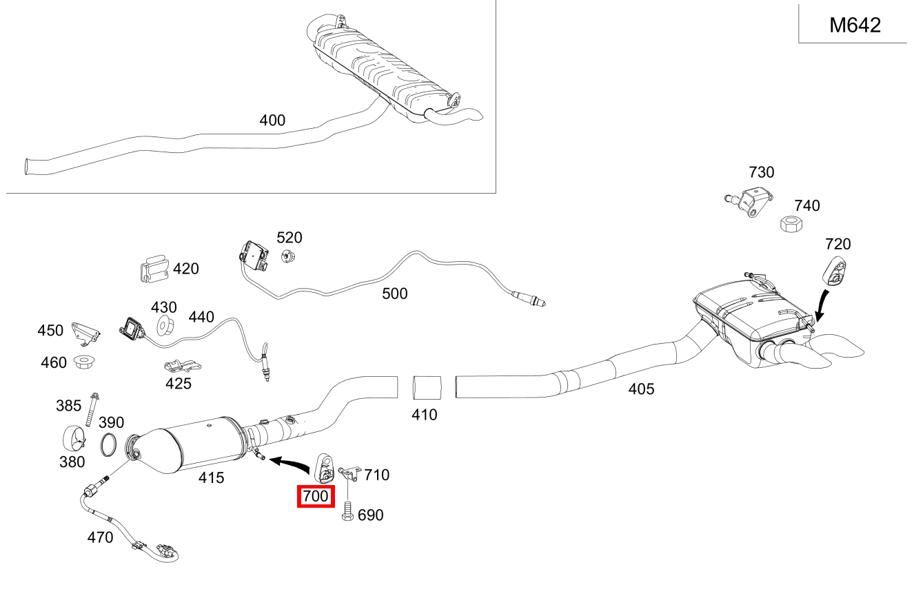 Aufhängering Mittelschalldämpfer EQC 400 4MATIC 293 Aufhängering Mittelschalldämpfer EQC 400 4MATIC 293