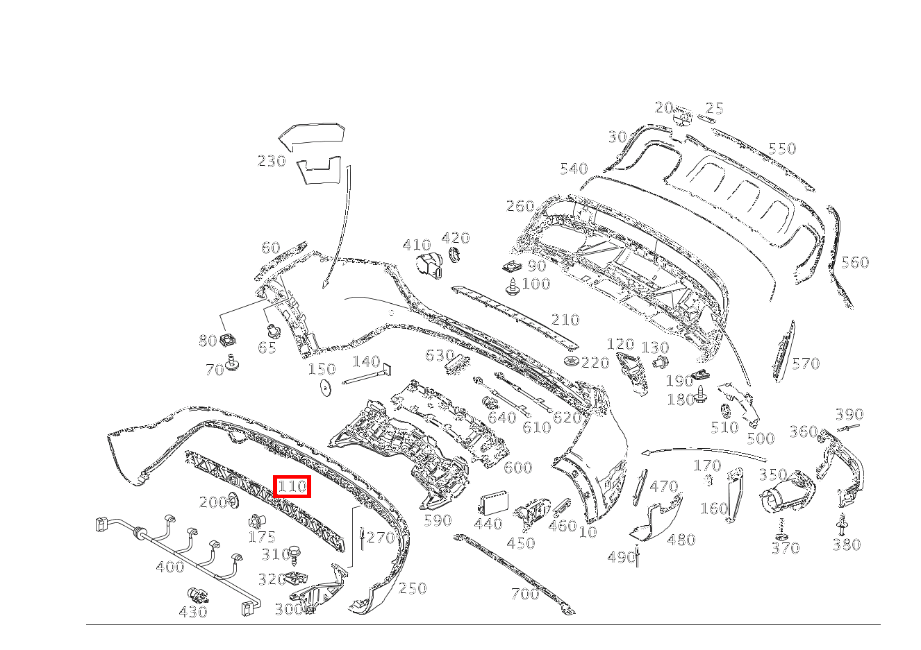 Grundtäger Stossfänger Stoßfänger hinten Mitte B 200 246 Grundtäger Stossfänger Stoßfänger hinten Mitte B 200 246