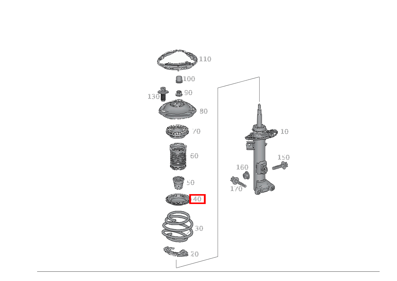 Schraubenfederbeilage OBEN LINKS UND RECHTS SLK55 AMG 172