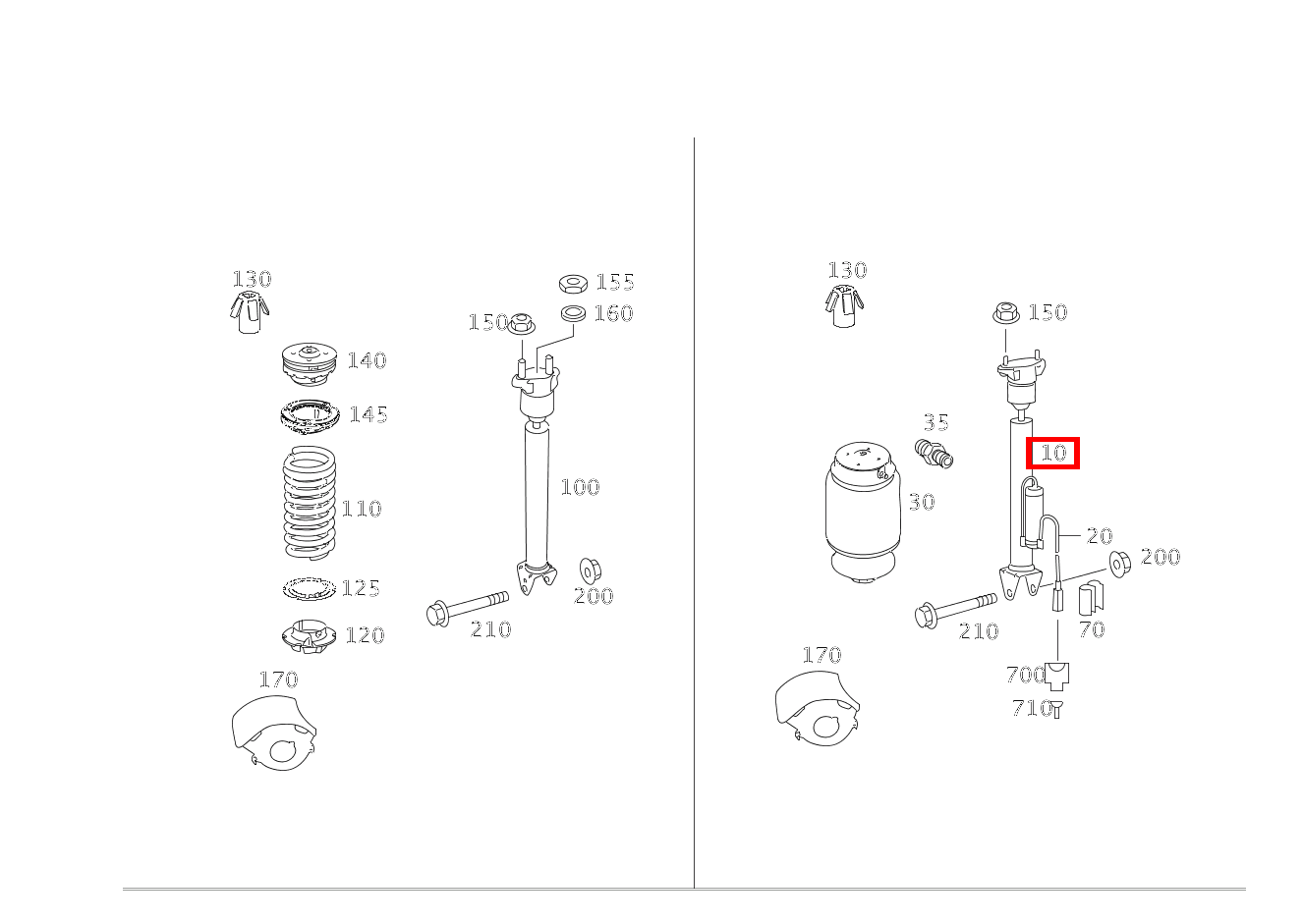 Stossdämpfer HINTEN LINKS UND RECHTS ML 63 AMG 4MATIC Off-Roader 164