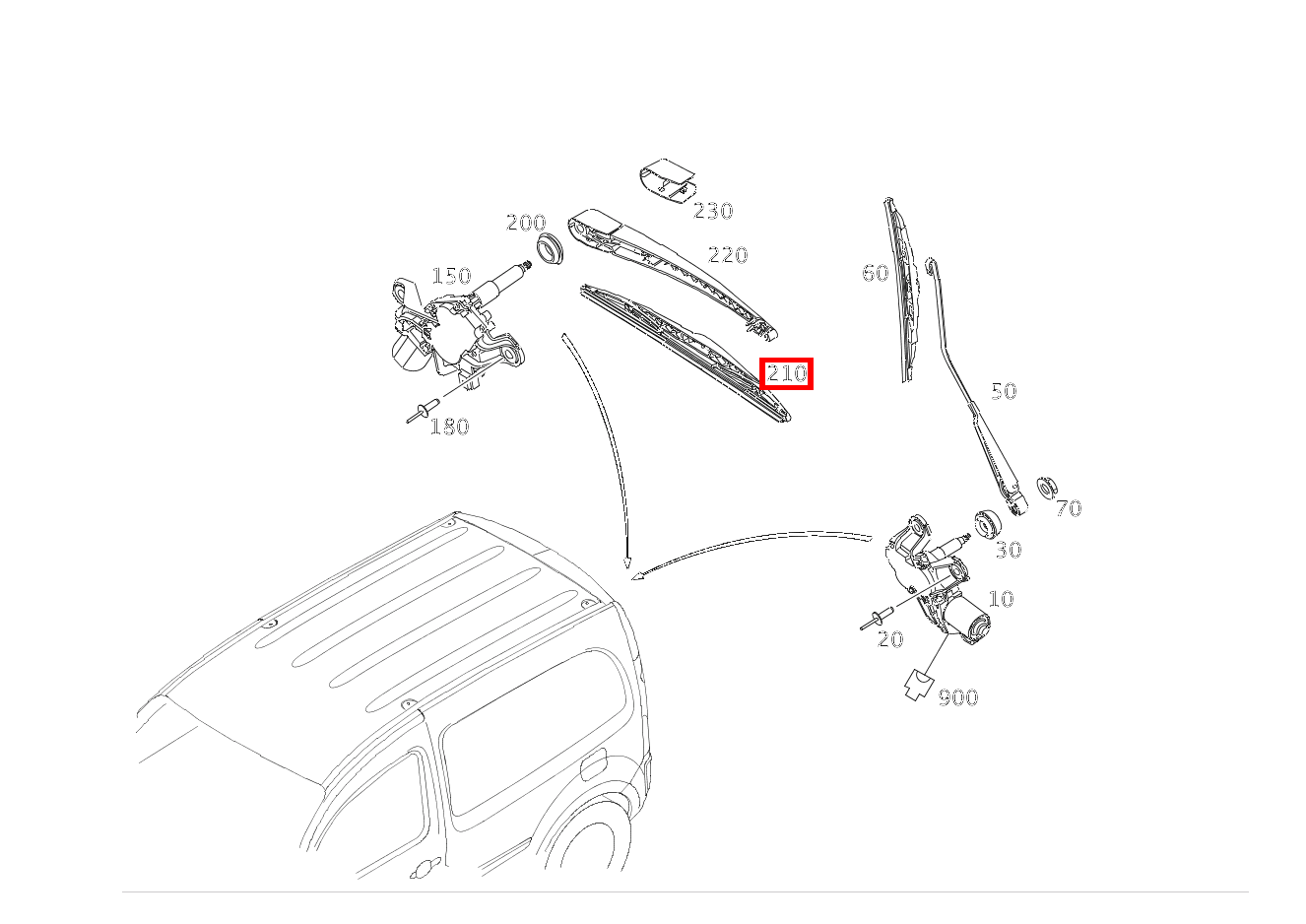 Wischerblatt Hinten 230 G 460