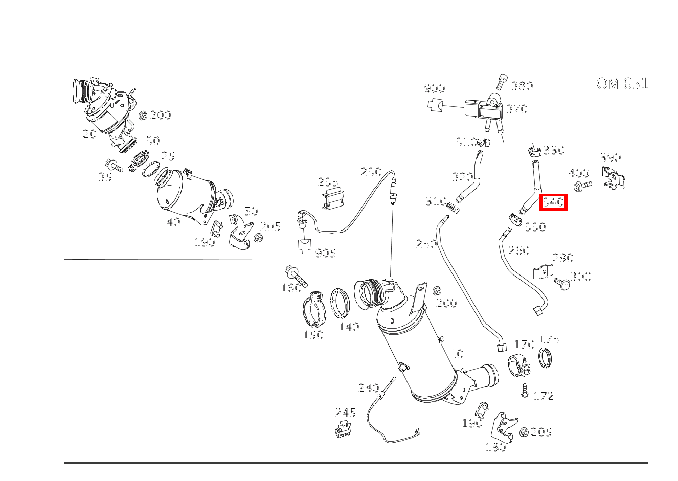 Abgasschlauch AN DRUCKSENSOR CLS250CDI BE 218