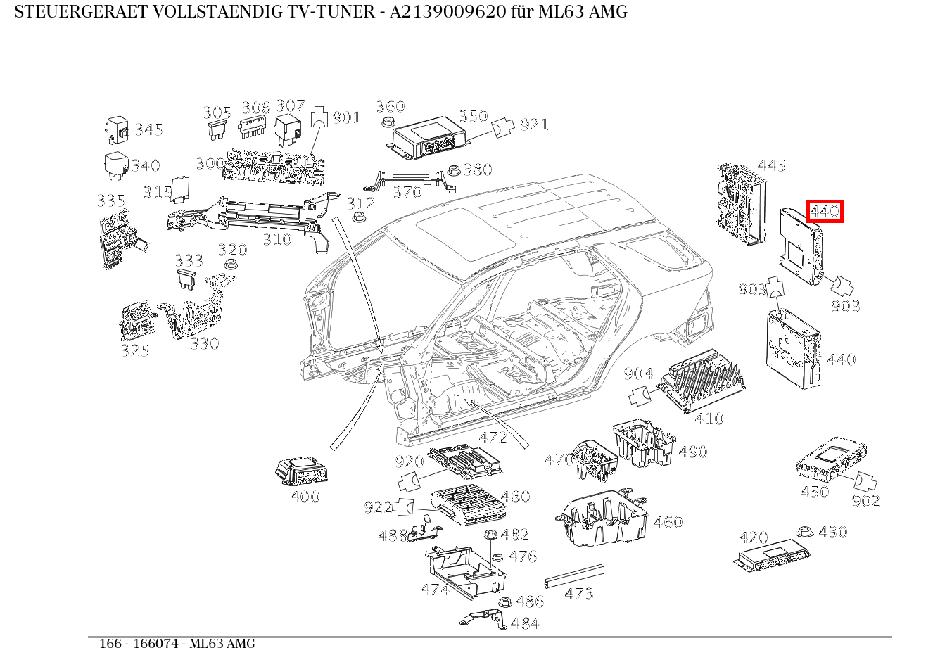 Steuergerät vollständig TV-TUNER für M-Klasse 166 kaufen 