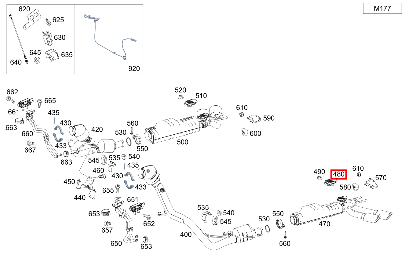 Aktuator An Nachschalldämpfer links Mercedes-AMG G 63 463