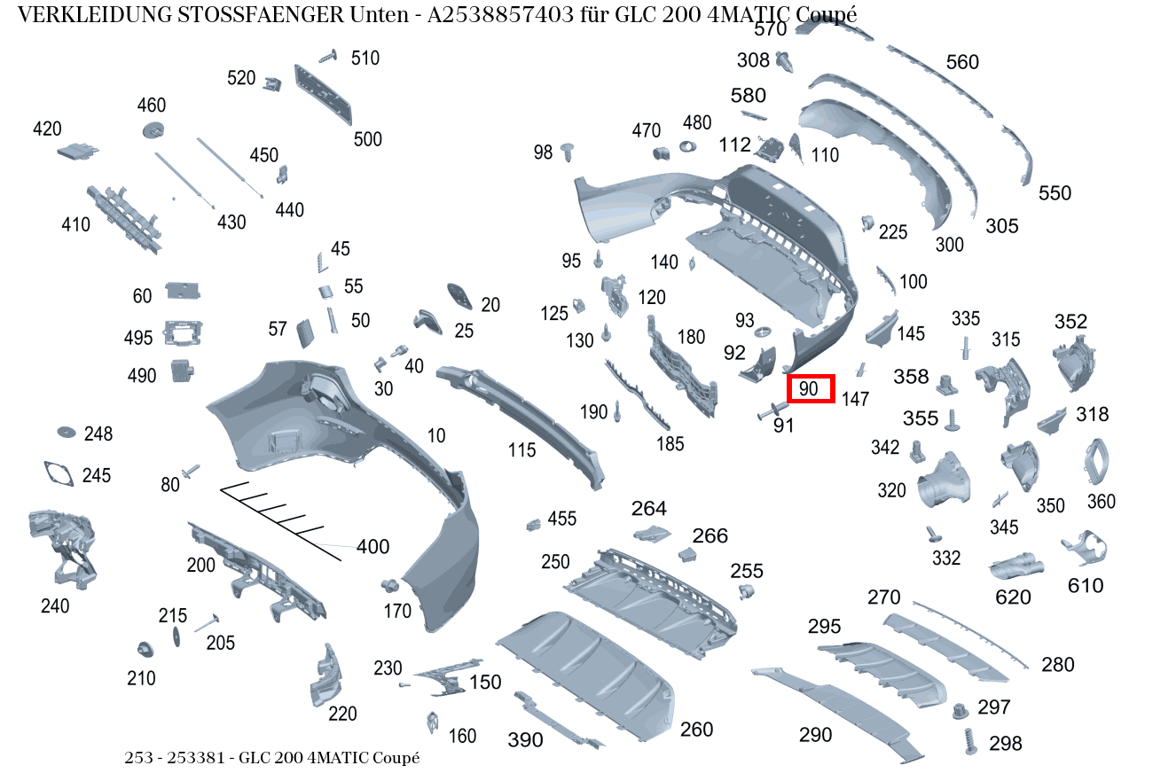 Verkleidung Stossfänger Unten für GLC-Klasse 253 kaufen 
