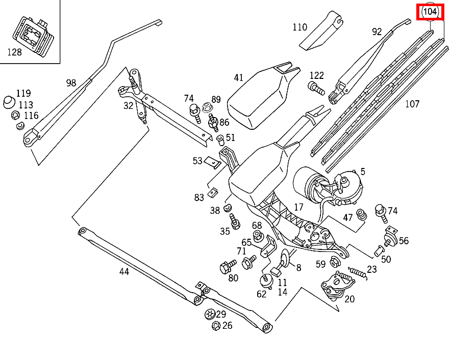 Wischerblatt WISCHERSET, FAHRER- UND BEIFAHRERSEITIG S 320/300 SE 3.2 140