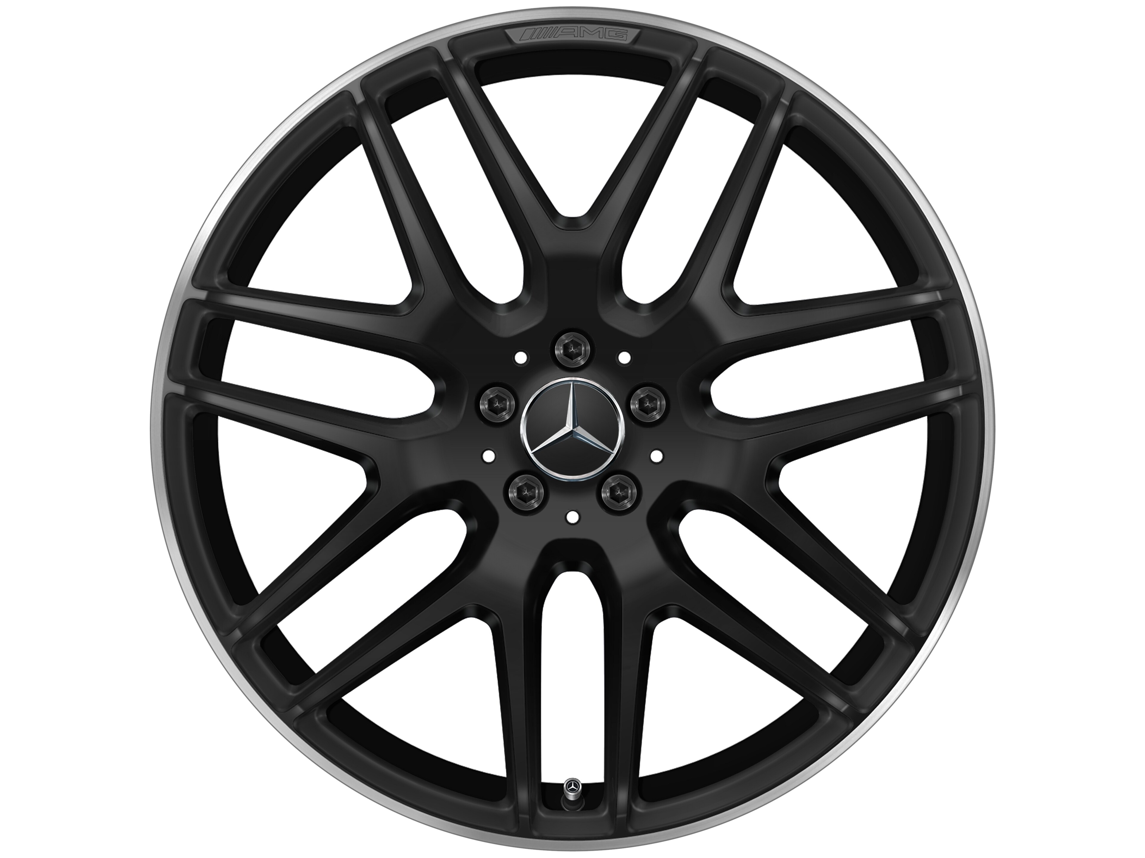 Mercedes-Benz -  AMG Leichtmetallrad 22 Zoll, 10 J x 22 ET 56, schwarz matt, Felgenhorn glanzgedreht