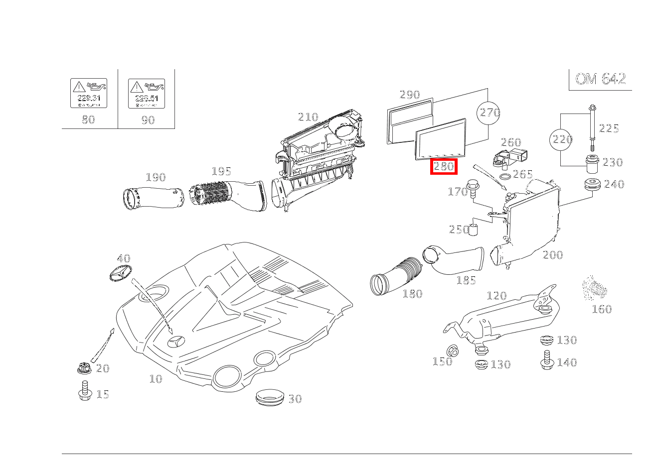 Luftfiltereinsatz LINKS R280CDI 251 Luftfiltereinsatz LINKS R280CDI 251