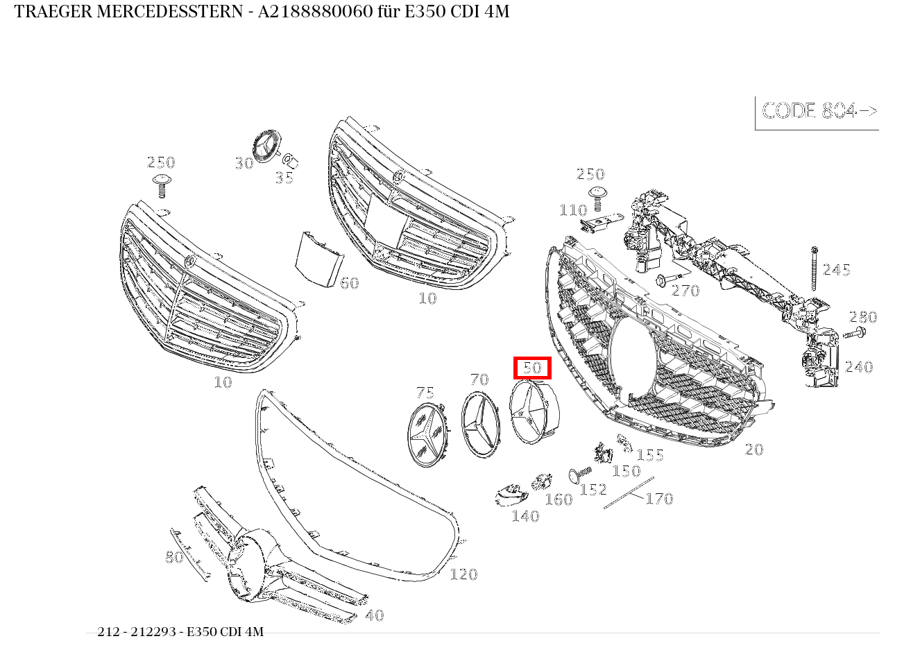 Träger MERCEDESSTERN E350 CDI 4M 212 Träger MERCEDESSTERN E350 CDI 4M 212