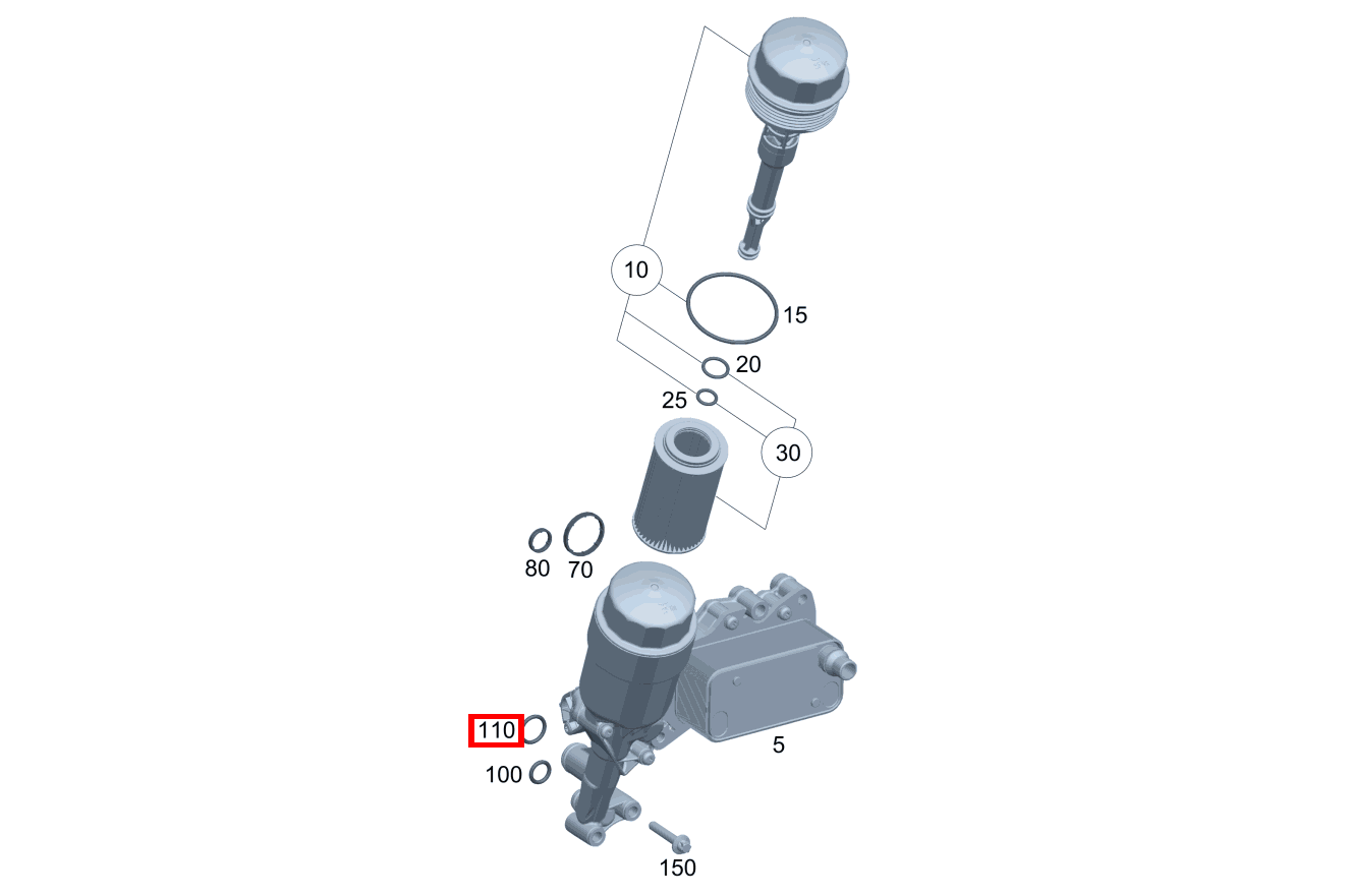O-Ring Ölkühler an Zylinderkurbelgehäuse; 21X3.4 CLS 250 Shooting Brake BlueTEC 4MATIC 218