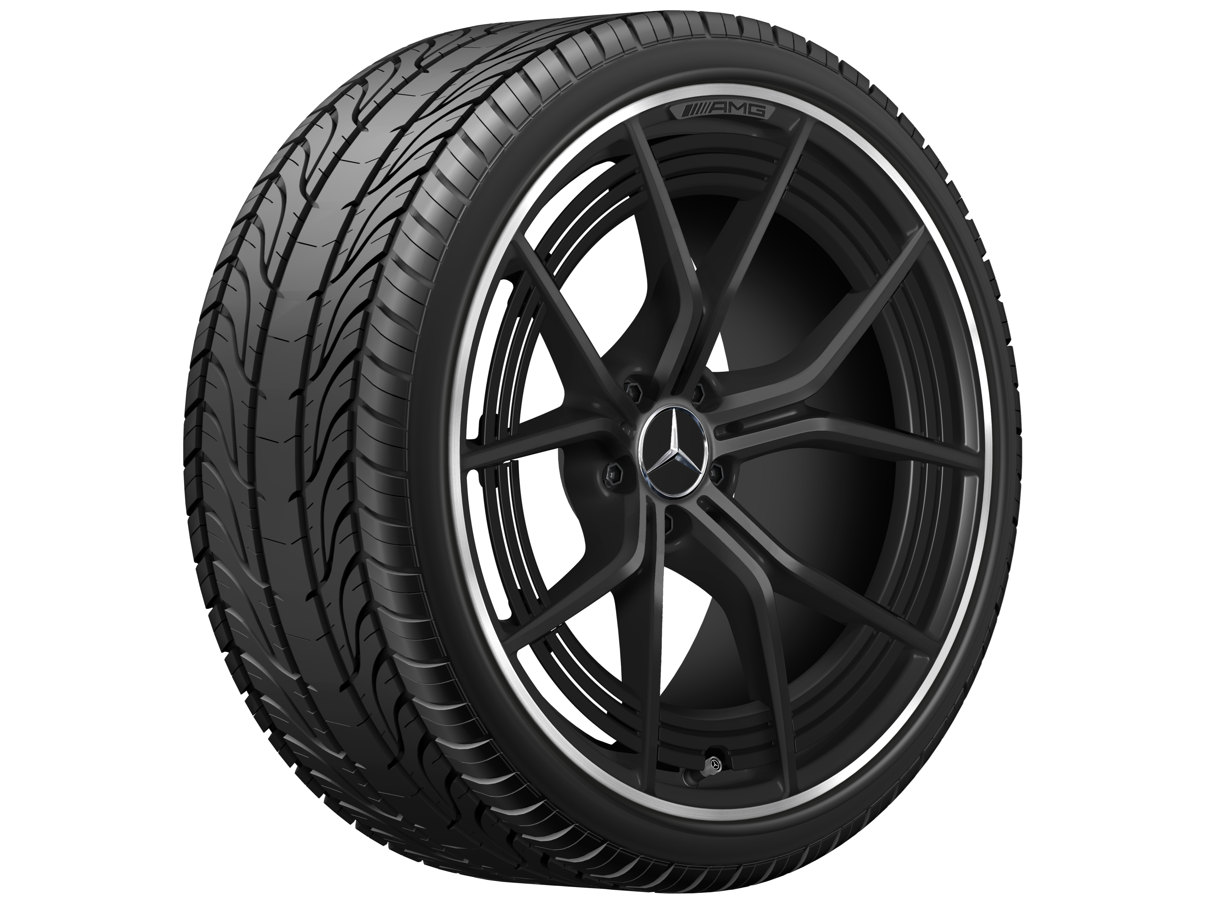 AMG Schmiederad Kreuzspeichen-Design, 21 Zoll, 11 J x 21 ET 33, schwarz matt