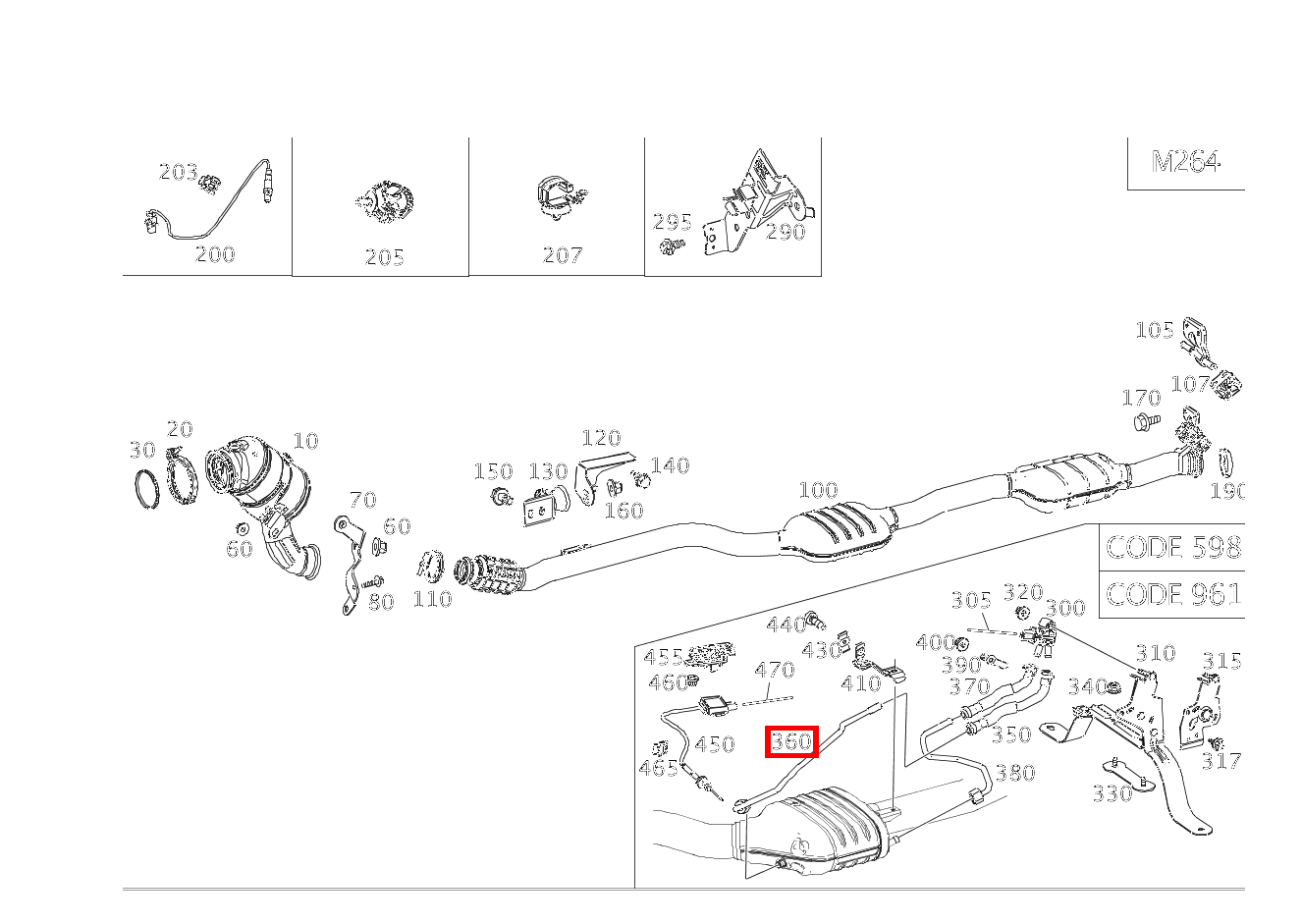 Druckleitung AN PARTIKELFILTER VORNE E 300 Cabriolet 238 Druckleitung AN PARTIKELFILTER VORNE E 300 Cabriolet 238