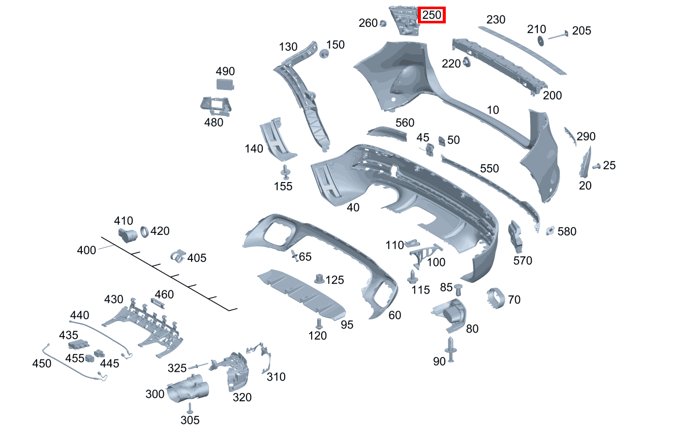 Grundtäger Stossfänger Rechts GLA 200 4MATIC 247 Grundtäger Stossfänger Rechts GLA 200 4MATIC 247