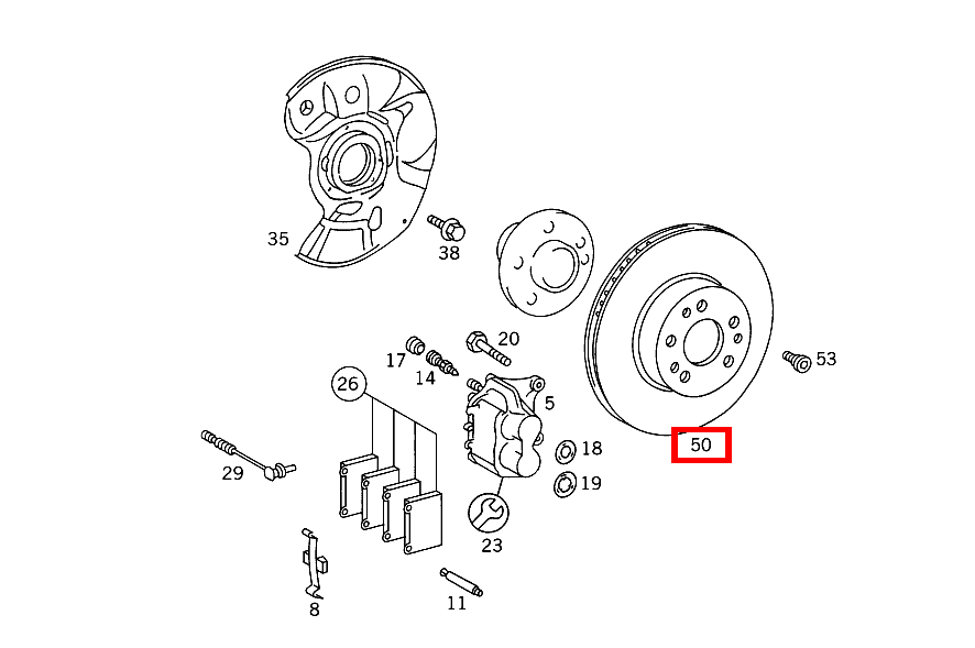 Bremsscheibe S 320 L/300 SEL 3.2 140
