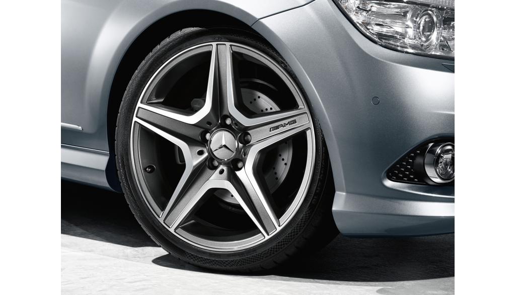 Original AMG 18 Zoll AMG 5-Speichen-Rad titangrau glanzgedreht mit 