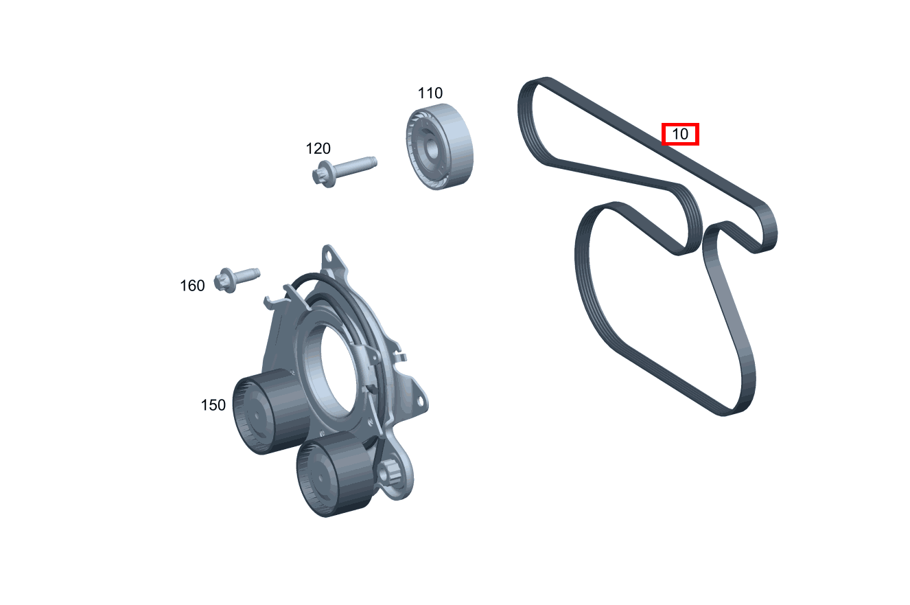 Keilrippenriemen 25.04X1196MM CLS 350 Coupé BCA 257
