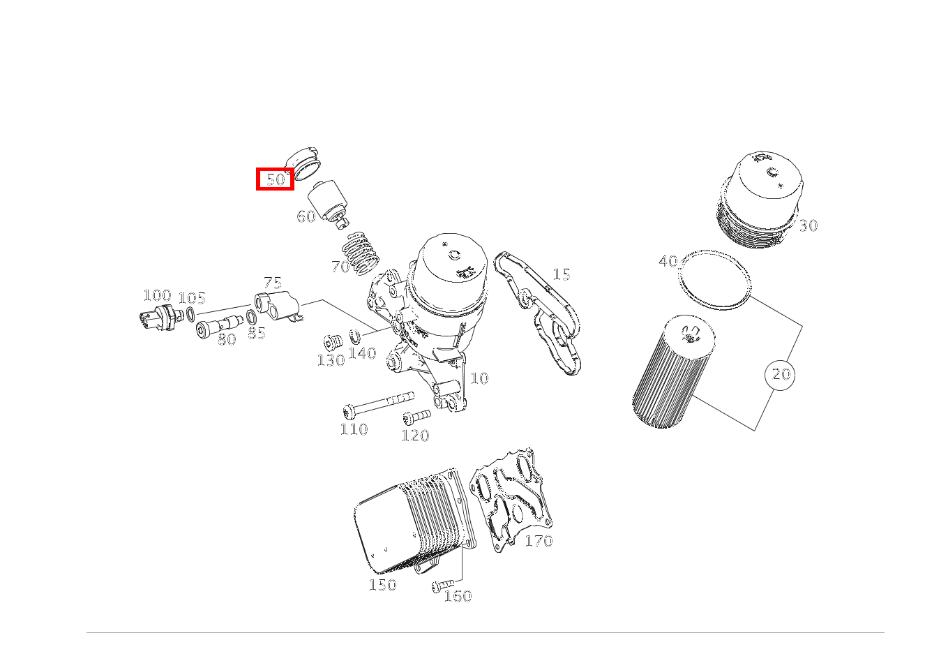 OELFILTERDECKEL Thermostat S500 4M L LL 221 OELFILTERDECKEL Thermostat S500 4M L LL 221