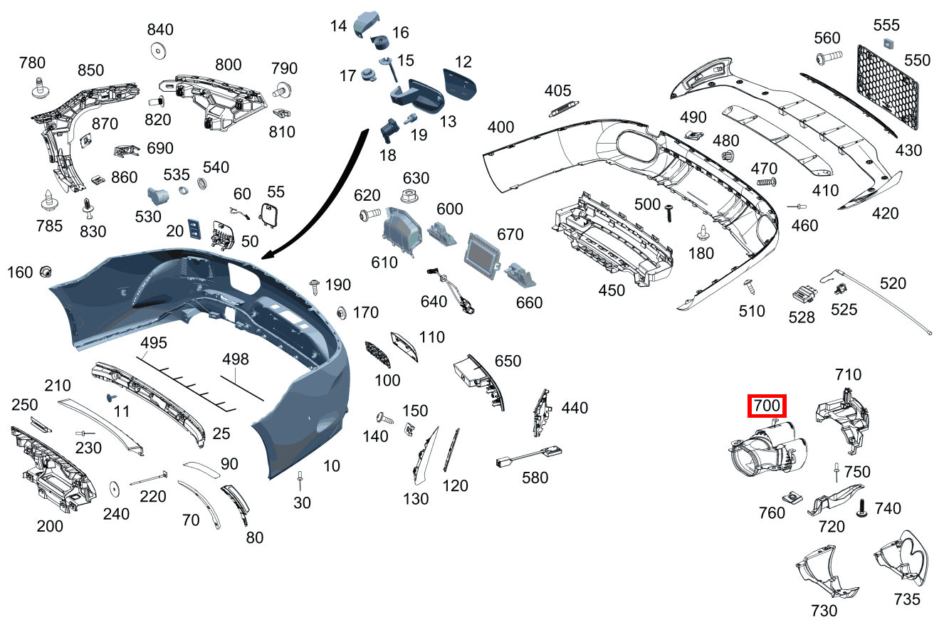 Endrohrblende Links Mercedes-AMG GT 63 S 4MATIC+ 290