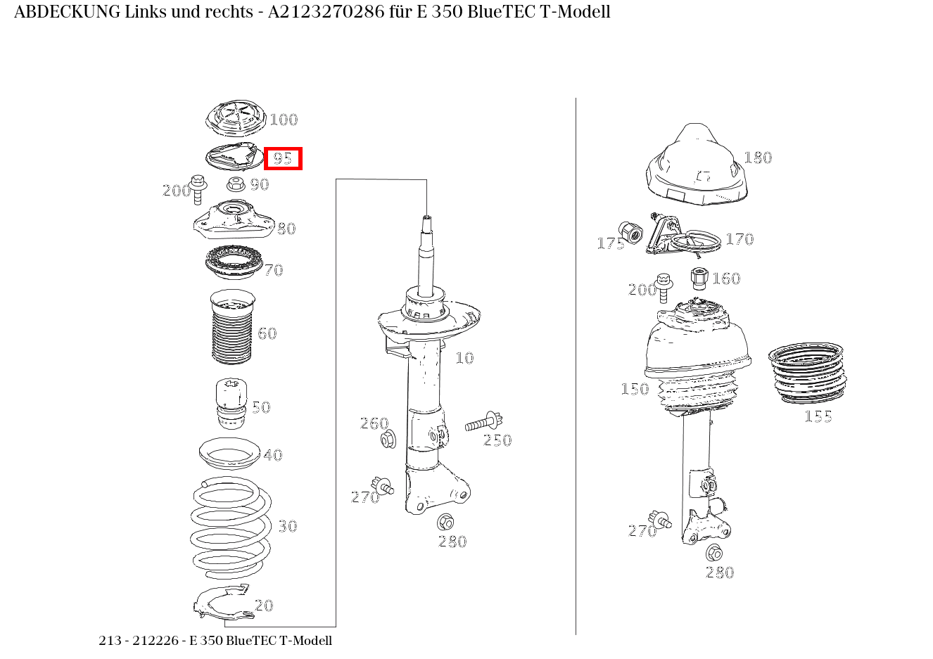 Abdeckung Links und rechts E 350 BlueTEC T-Modell 213 Abdeckung Links und rechts E 350 BlueTEC T-Modell 213