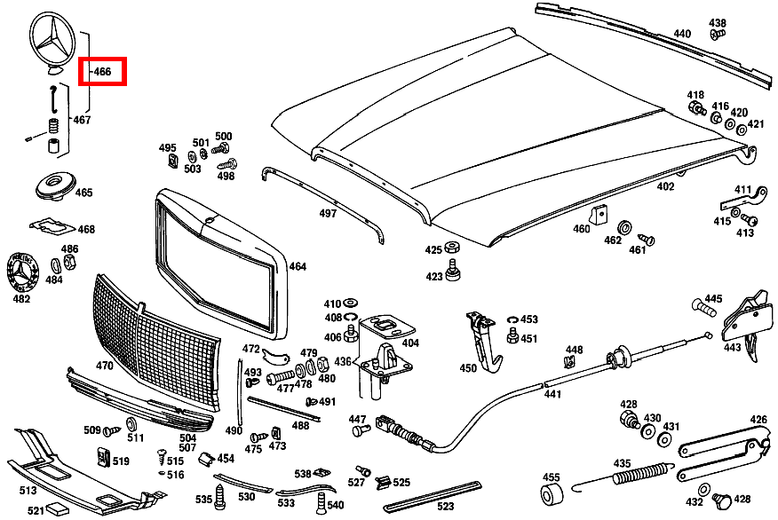 Reparatursatz MIT MERCEDESSTERN 450 SEL 6.9 116