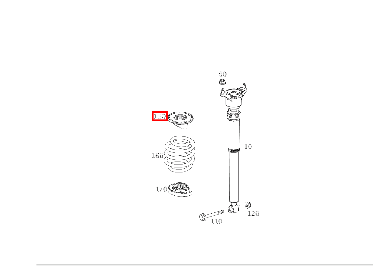 FEDERTELLEREINSATZ OBEN LINKS UND RECHTS C 200 4MATIC T-Modell 205