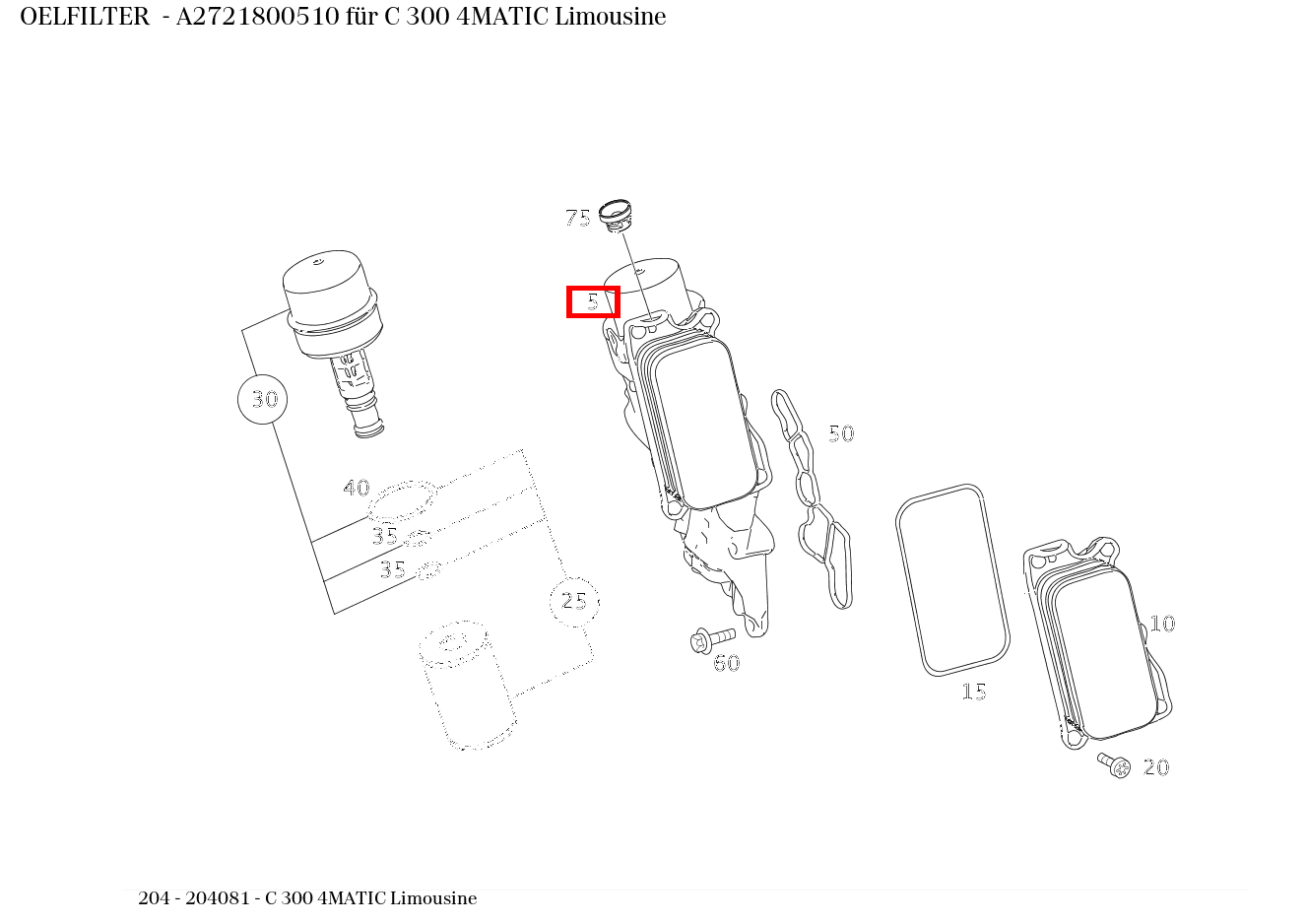 Ölfilter C 300 4MATIC Limousine 204 Ölfilter C 300 4MATIC Limousine 204