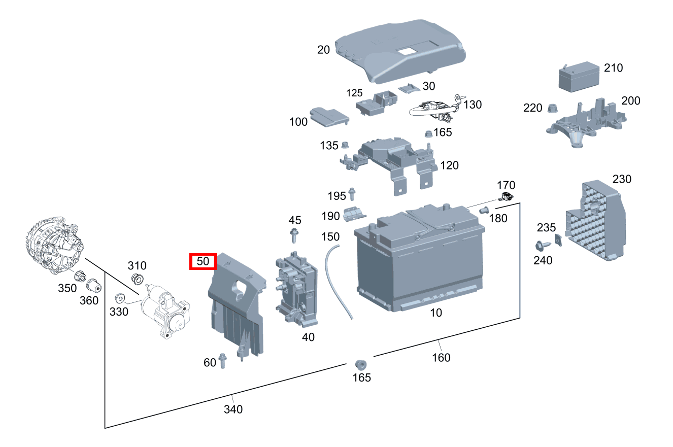 Seitenwand Starterbatterie B 220 4MATIC 463
