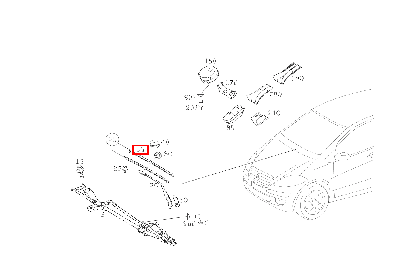 Wischerblatt LINKS HONDA 169