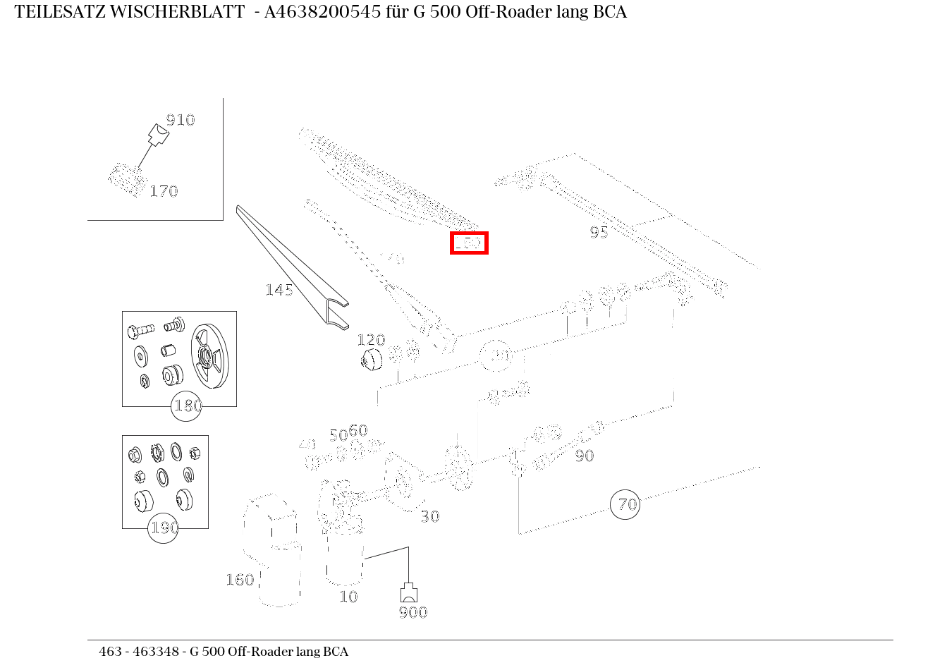 Teilesatz Wischerblatt G 500 Off-Roader lang BCA 463
