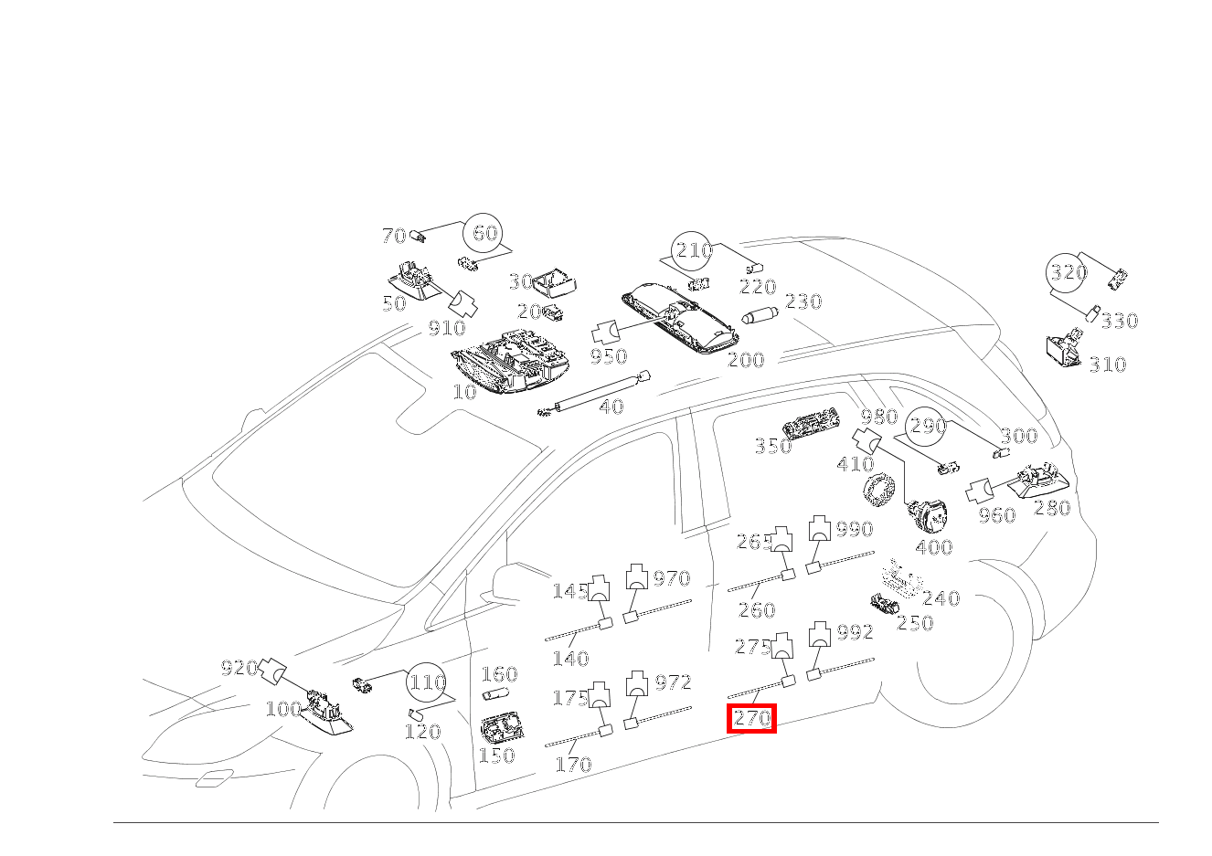 Innenraumleuchte BELEUCHTUNG ARMLEHNE RECHTS B220 4M 246 Innenraumleuchte BELEUCHTUNG ARMLEHNE RECHTS B220 4M 246