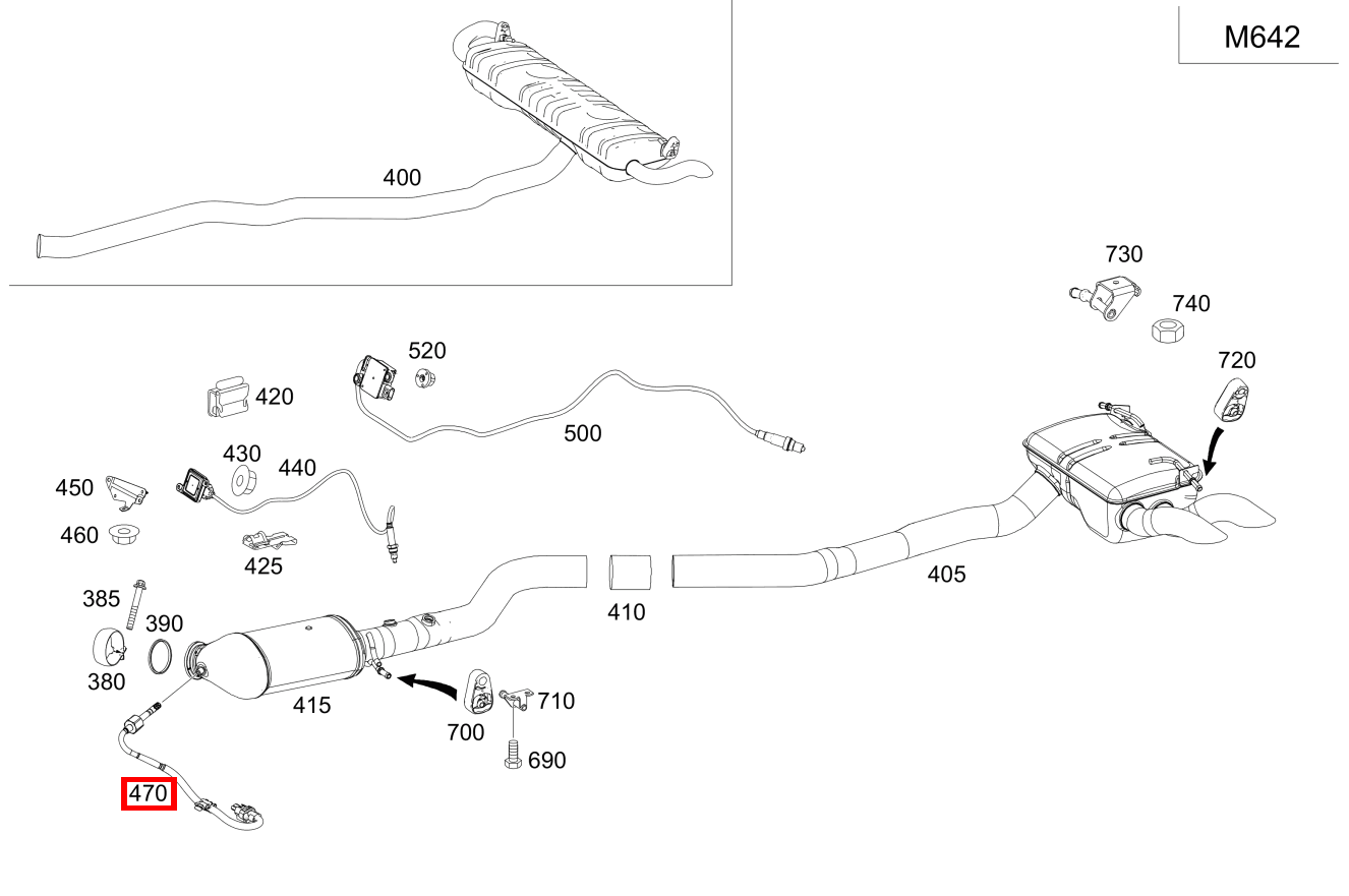 Temperatursensor Vorkatalysator EQC 400 4MATIC 293