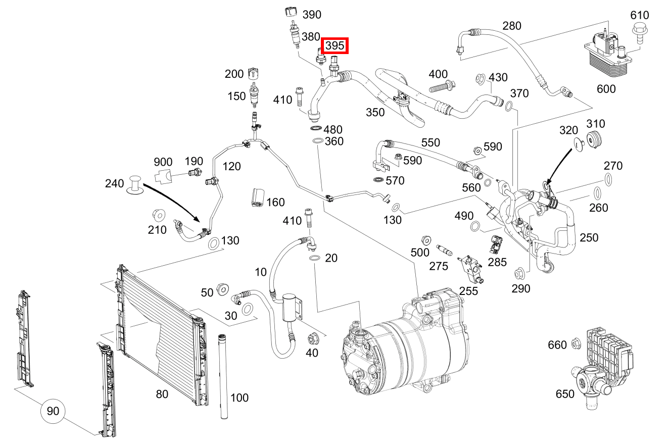 Drucksensor KAELTEMITTELLEITUNG ELECTRIC DRIVE 242