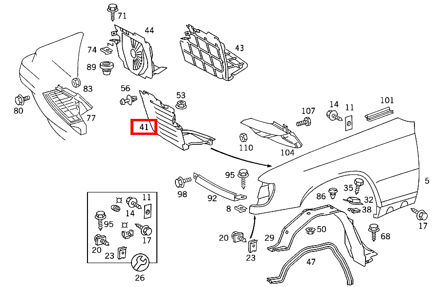 Schottwand HINTER OELKUEHLER,LINKS für E 124, GLB 247-Klasse kaufen 