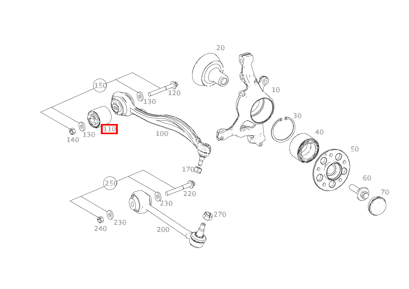 HYDROLAGER Zugstrebe rechts GLK 350 4MATIC 204 HYDROLAGER Zugstrebe rechts GLK 350 4MATIC 204