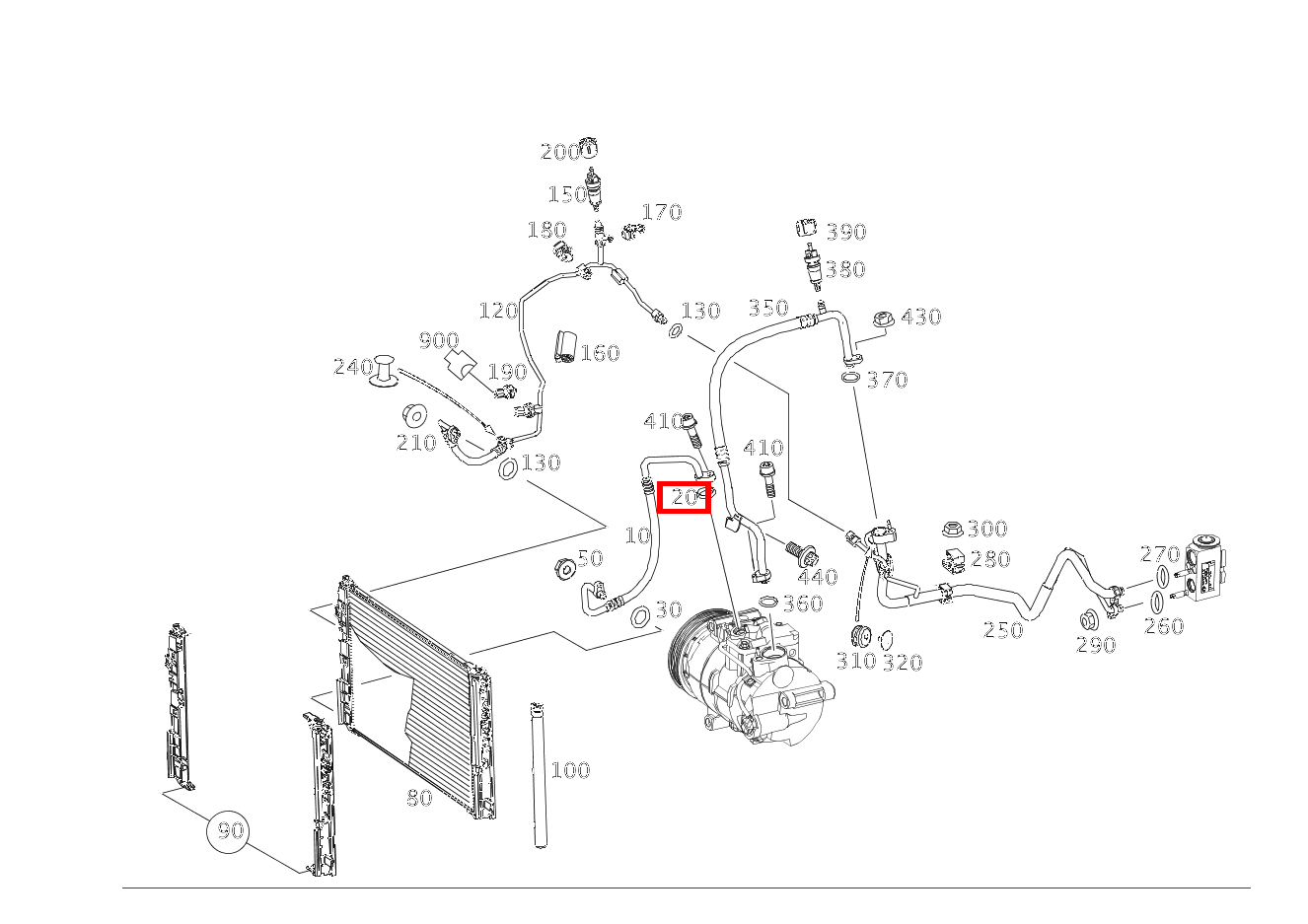 PROFILDICHTRING ROHRLEITUNG AN KAELTEKOMPRESSOR CLA 250 4MATIC Coupé 117