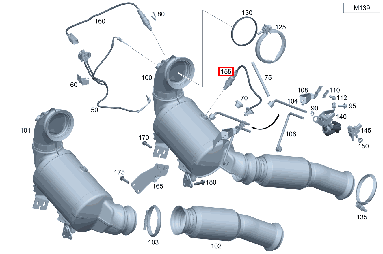 Lambdasonde Nach Katalysator Mercedes-AMG GLA 45 S 4MATIC+ 247